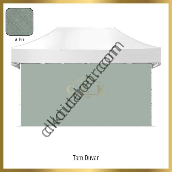 CLK 2x4 40 mm Alüminyum Katlanabilir Gazebo Tente Çadır 3 Yan Duvarlı 2 Pencereli Kırmızı