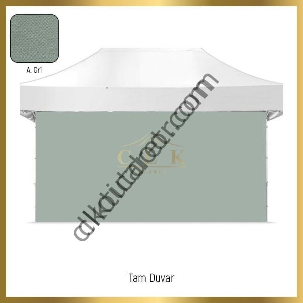 CLK 2x4 40 mm Alüminyum Katlanabilir Gazebo Tente Çadır 3 Yan Duvarlı 2 Pencereli Saks Mavi