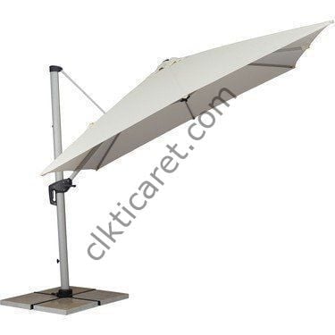 CLK Mykonos 3x3 Metre Krem Yandan Kollu Bahçe Şemsiyesi