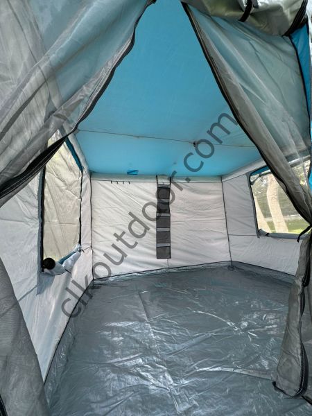 CLK 3x3 mt Kısa Bagaj Boy 115 cm Gazebo Portatif Kamp Çadırı Açık Gri Açık Mavi (Turkuaz)