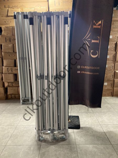 CLK 4x8 52mm Kalın Alüminyum Katlanabilir Tente Gazebo Çadır 3 Kenar Kapalı Benetton Yeşil