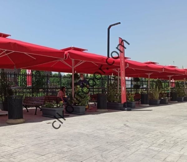 CLK 4,5x4,5 Metre Saçaklı LUX Model Krank Sistem Teleskopik Şemsiye Q90 Profil