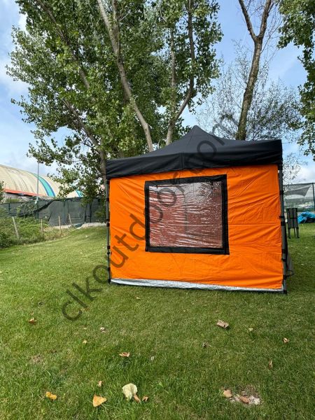 CLK 3x3 mt Gazebo Katlanabilir Kısa Bagaj Boy 115 cm Gazebo Portatif Kamp Çadırı Turuncu Sarı