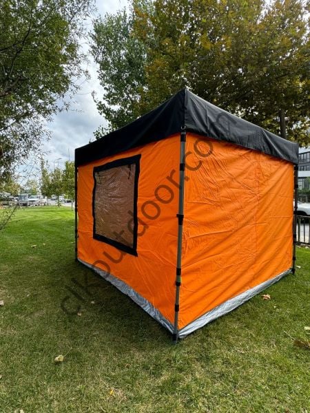 CLK 3x3 mt Gazebo Katlanabilir Kısa Bagaj Boy 115 cm Gazebo Portatif Kamp Çadırı Turuncu Sarı