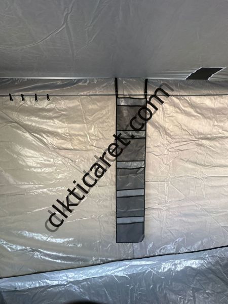 CLK 3x6 Yeni Sistem 4 Pencere 2 Kapılı Verendalı 40 mm Profil Katlanır Portatif Gazebo Kamp Çadır Gri Benetton Yeşil