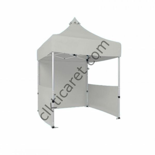 CLK 2x2 40mm Alüminyum Katlanabilir Tente Gazebo Çadır 1 Tam 2 Yarım Duvar Beyaz