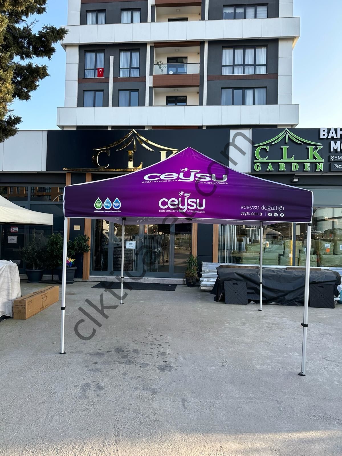 CLK 3x3 mt Tavan Logo Baskılı Gazebo Katlanabilir Tente Stand Tanıtım Fuar Çadırı
