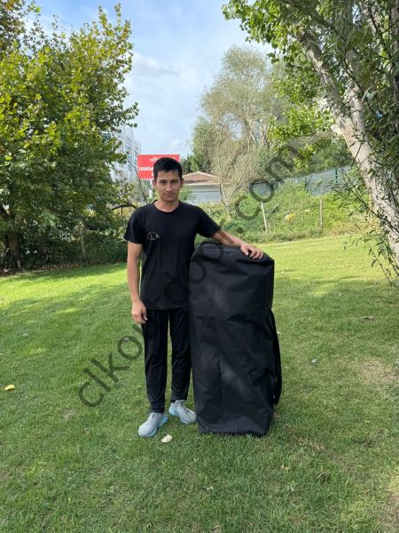 CLK 3x3 mt Gazebo Katlanabilir Kısa Bagaj Boy 115 cm Gazebo Portatif Kamp Çadırı Turuncu Saks Mavi