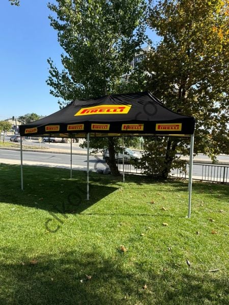 CLK 3x6 mt Tavan Logo Baskılı Gazebo Katlanabilir Tente Stand Tanıtım Fuar Çadırı