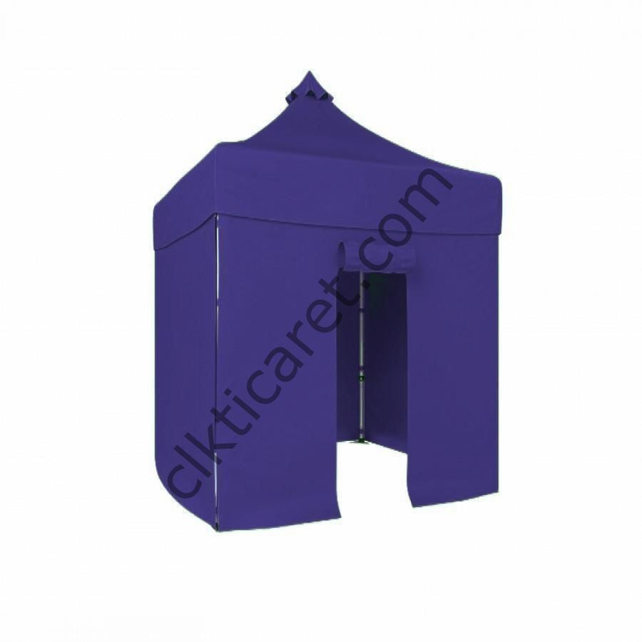 CLK 2,5x 2,5 52mm Kalın Alüminyum Katlanabilir Tente Gazebo Çadır 3 Yan Kapalı 1 Kapılı Lacivert
