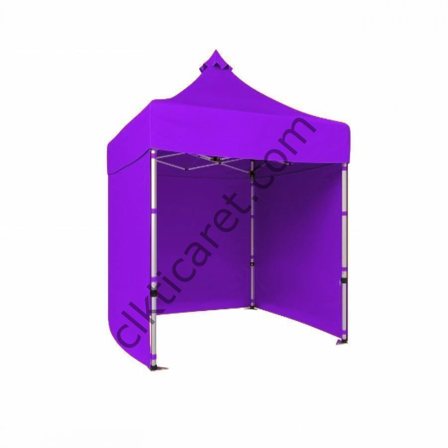 CLK 2x2 40mm Alüminyum Katlanabilir Tente Gazebo Çadır 3 Kenar Kapalı Lila