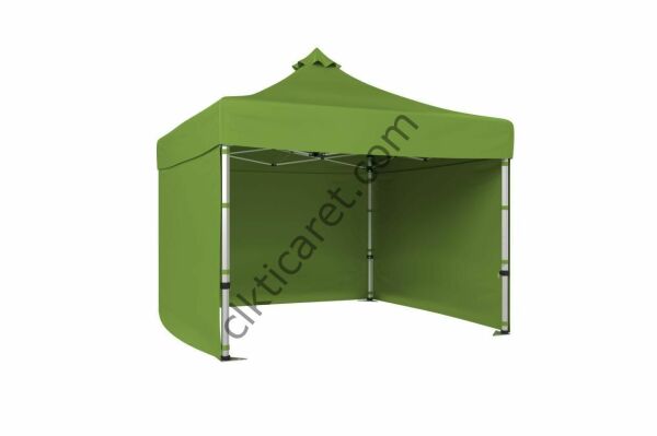 CLK 2,5x2,5 40 mm Katlanabilir Tente Gazebo Çadır Gazebo Çadır 3 Yan Kapalı Haki Askeri Yeşil