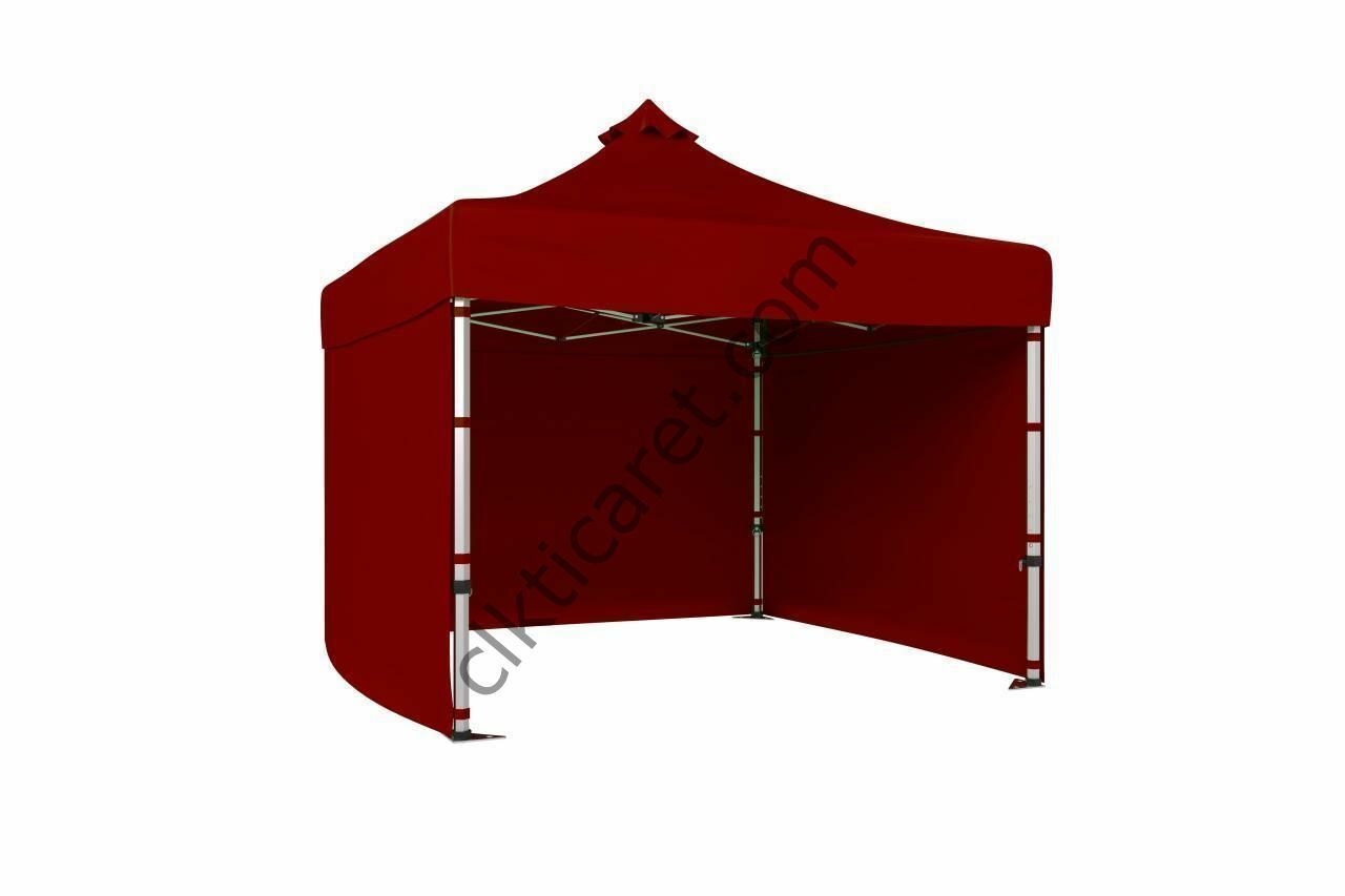 CLK 2,5x2,5 40 mm Katlanabilir Tente Gazebo Çadır Gazebo Çadır 3 Yan Kapalı Bordo