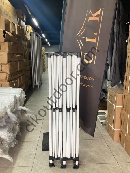 CLK 3x6 Katlanabilir Tente Gazebo Portatif Çadır 30 mm 2 Yan Kapalı Açık Gri