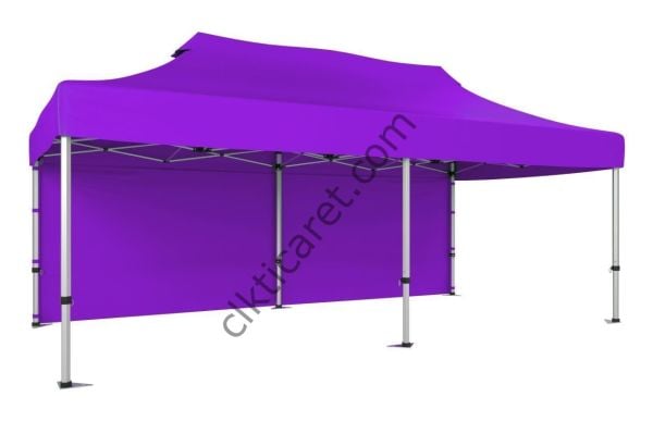 CLK 4x8 mt 52 mm KALIN ALÜMİNYUM PROFİL 1 KENAR KAPALI GAZEBO KATLANIR ÇADIR Lila