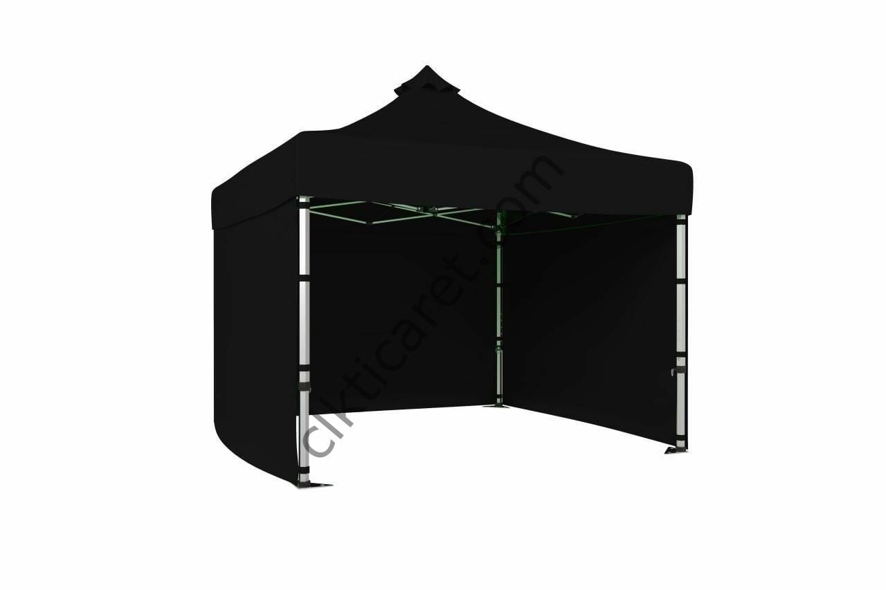 CLK 2,5x2,5 40 mm Katlanabilir Tente Gazebo Çadır Gazebo Çadır 3 Yan Kapalı Siyah