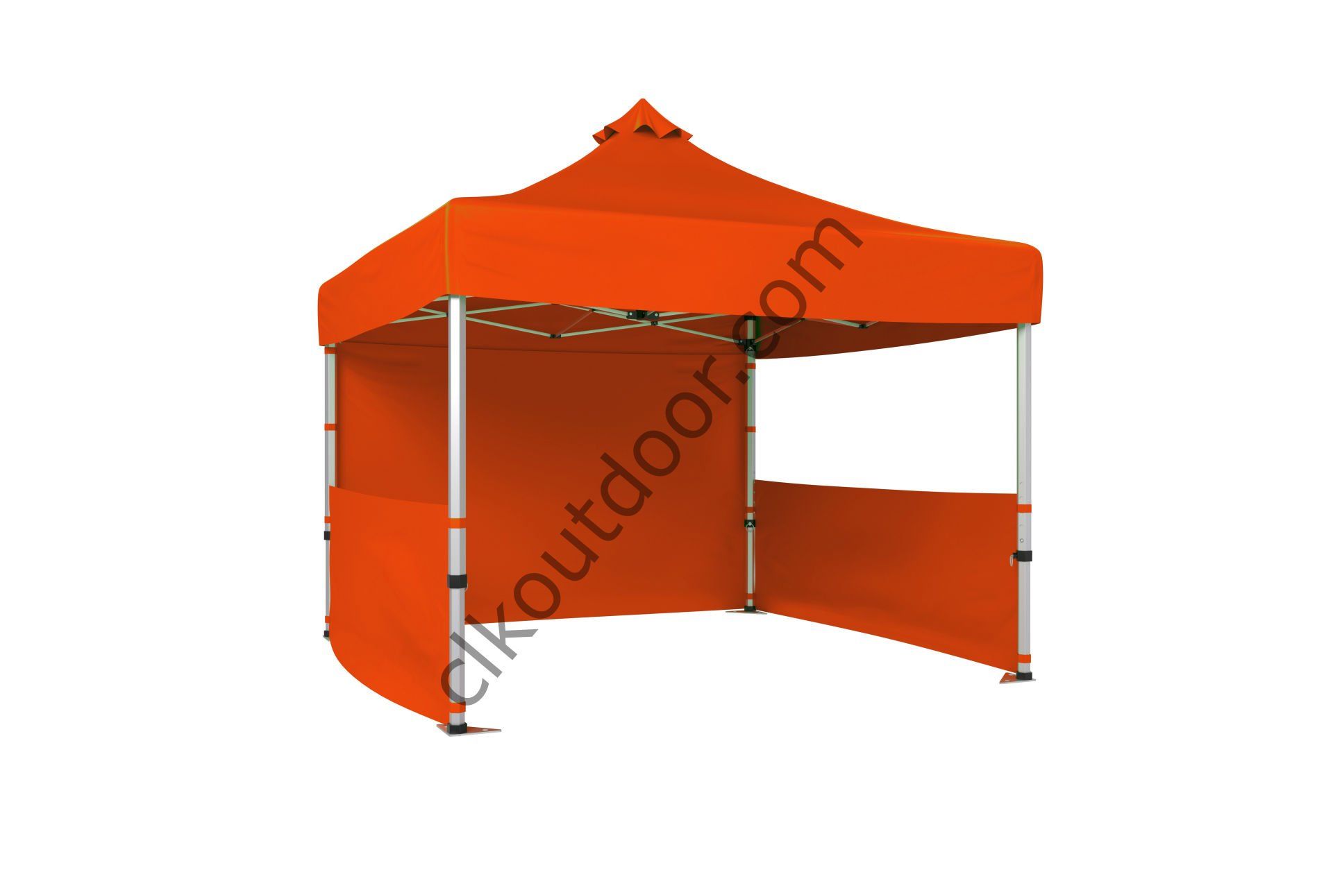 CLK 3x3 Metre Kısa Bagaj Boy 115 cm Katlanabilir Gazebo Çadır 1 Tam 2 Yarım Perdeli Turuncu