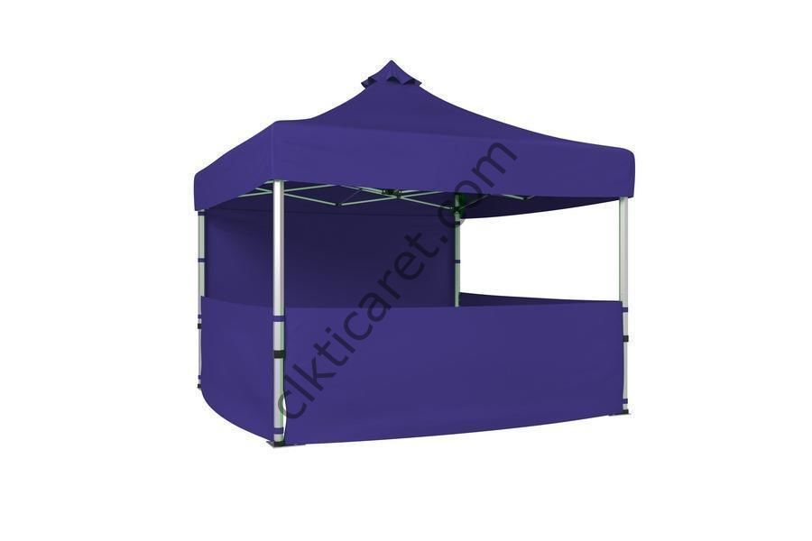 CLK 2,5x2,5 40 mm Katlanabilir Tente Gazebo Çadır Gazebo Çadır 1 Tam Duvar 3 Yarım Duvar Lacivert