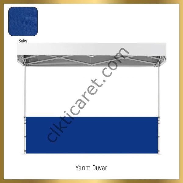 CLK 2,5x2,5 40 mm Katlanabilir Tente Gazebo Çadır Gazebo Çadır 1 Tam Duvar 3 Yarım Duvar Lacivert