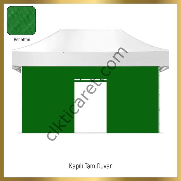 CLK 3x4,5 Katlanabilir Tente Gazebo Portatif Çadır 30 mm 3 Yan Kapalı 1 Kapılı Pembe