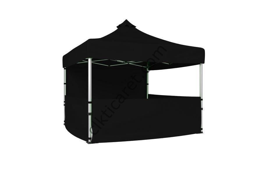 CLK 2,5x2,5 40 mm Katlanabilir Tente Gazebo Çadır Gazebo Çadır 1 Tam Duvar 3 Yarım Duvar Siyah