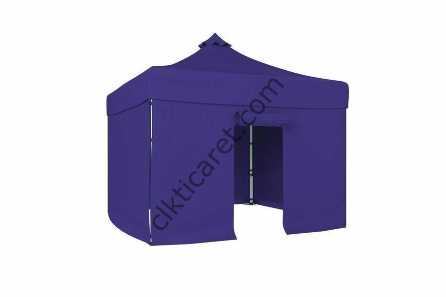 CLK 2,5x2,5 40 mm Katlanabilir Tente Gazebo Çadır Gazebo Çadır 3 Yan Kapalı 1 Kapılı Lacivert