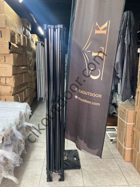 CLK 4x4 Katlanabilir Tente Gazebo Çadır 40mm Çelik Profil 3 Yan Kapalı Krem