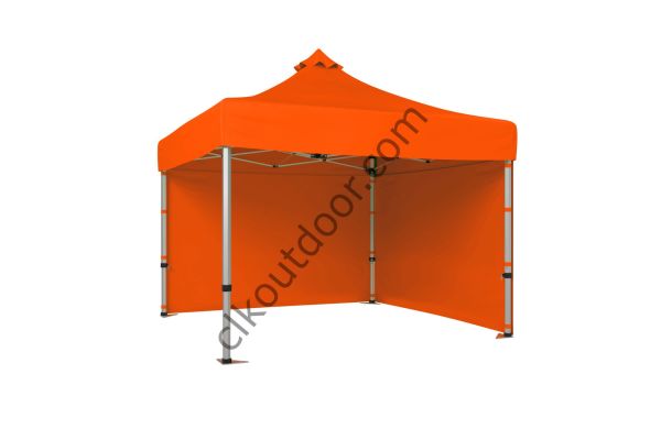 CLK 3x3 Metre Kısa Bagaj Boy 115 cm Katlanabilir Gazebo Çadır 2 Yan Perdeli Turuncu