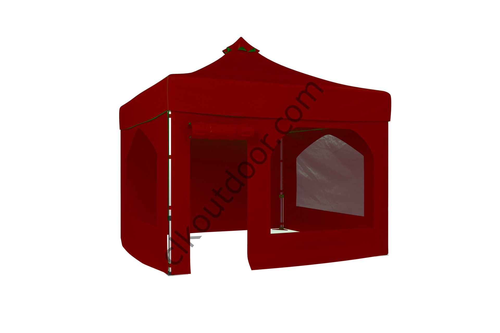 CLK 3x3 Metre Kısa Bagaj Boy 115 cm Katlanabilir Gazebo Çadır 4 Yan Kapalı 3 Pencere 1 Kapı Bordo