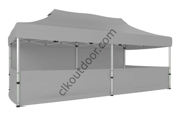CLK 2x4 40mm Alüminyum Katlanabilir Tente Gazebo Çadır 1 Tam Duvar 3 Yarım Duvar