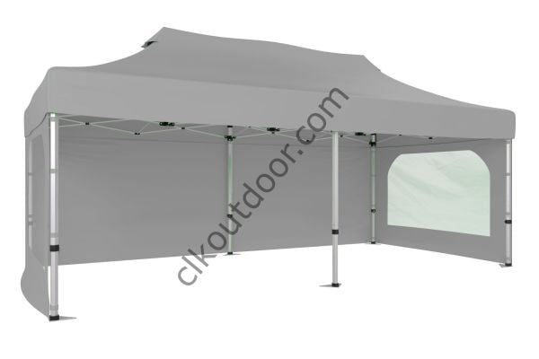 CLK 2x4 40 mm Alüminyum Katlanabilir Gazebo Tente Çadır 3 Yan Duvarlı 2 Pencereli