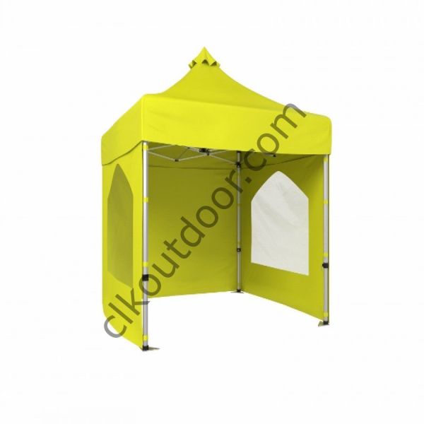 CLK 1,5 mt 40mm Alüminyum Katlanabilir Tente Gazebo Çadır 3 Kenar Kapalı 2 Camlı Sarı