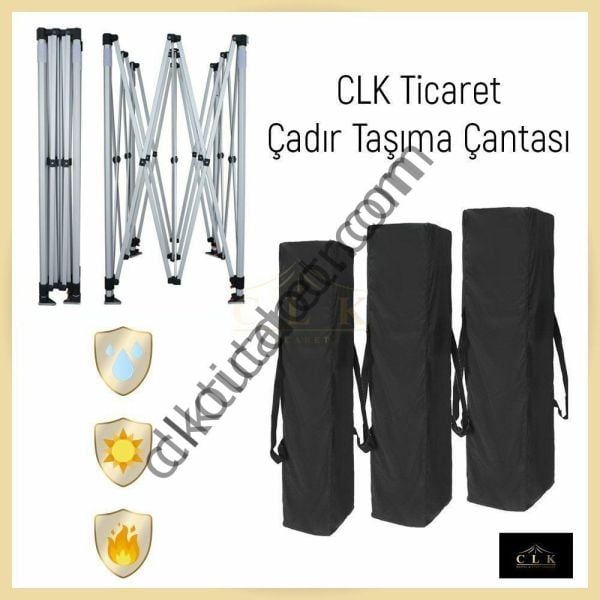CLK 1,5 mt 40mm Alüminyum Katlanabilir Tente Gazebo Çadır 3 Kenar Kapalı 2 Camlı Açık Yeşil