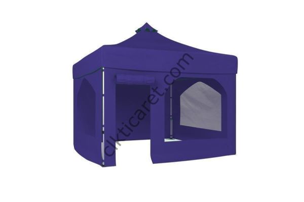 CLK 2,5x2,5 40 mm Katlanabilir Tente Gazebo Çadır Gazebo Çadır 2 Yan Pencereli 1 Yan Aksesuarsız 1 Yan Kapı ve Pencereli Lacivert