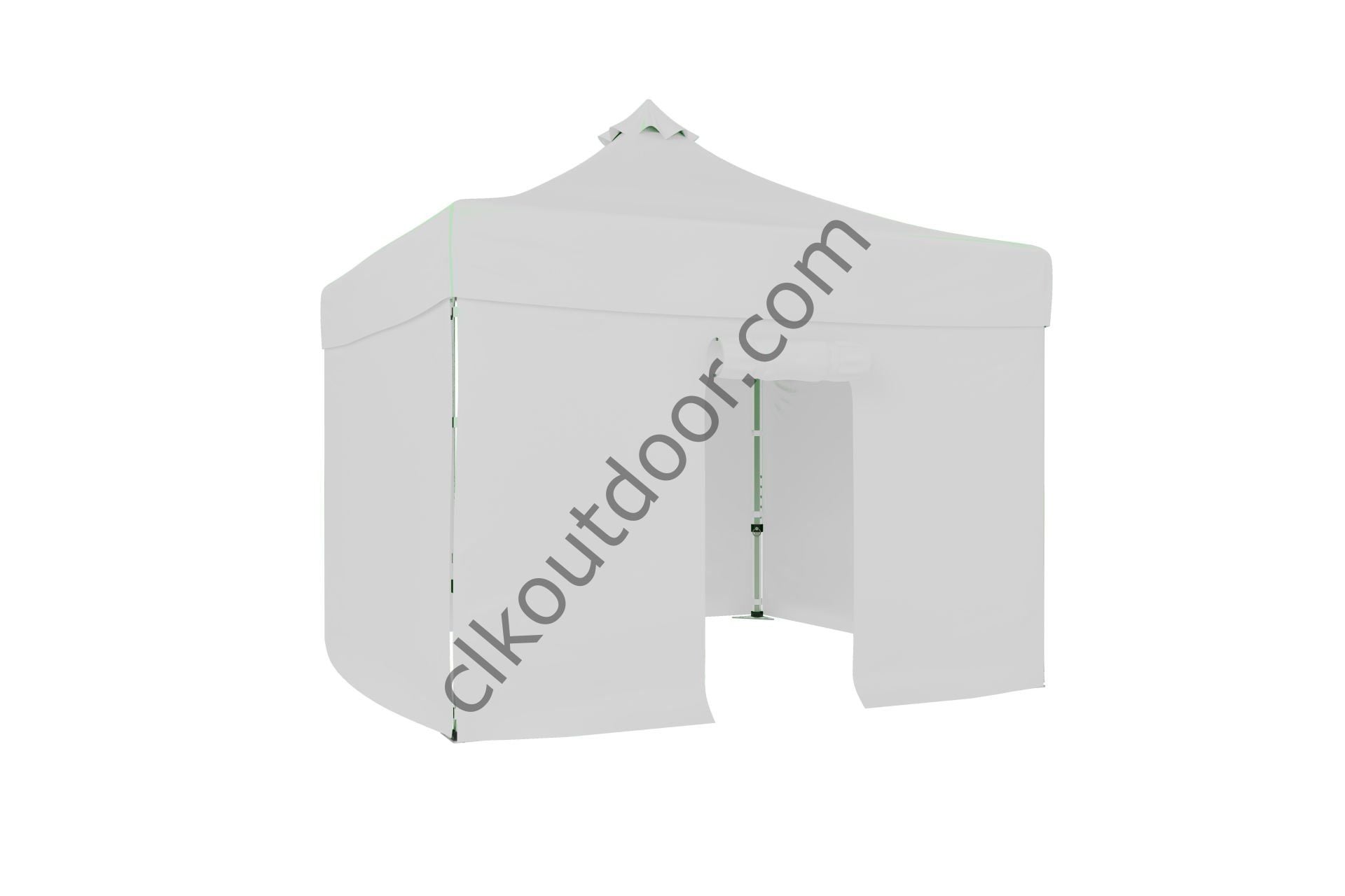 CLK 3x3 Metre Kısa Bagaj Boy 115 cm Katlanabilir Gazebo Çadır 4 Yan Perdeli 1 Kapılı Beyaz