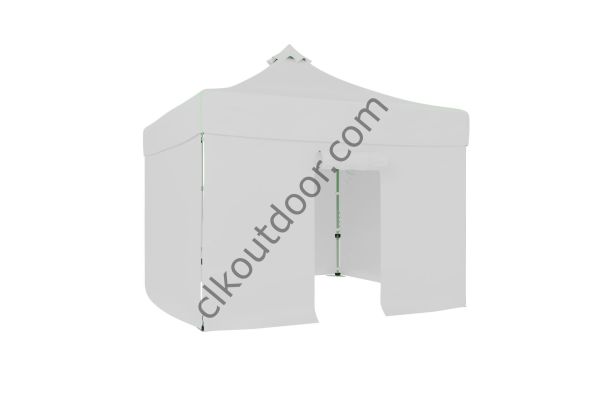 CLK 3x3 Metre Kısa Bagaj Boy 115 cm Katlanabilir Gazebo Çadır 4 Yan Perdeli 1 Kapılı Beyaz
