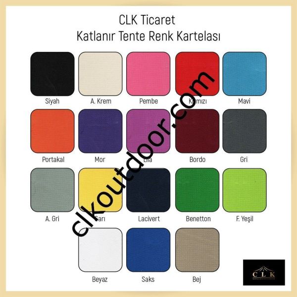 CLK 3x3 Metre Kısa Bagaj Boy 115 cm Katlanabilir Gazebo Çadır 4 Yan Perdeli 1 Kapılı Lacivert