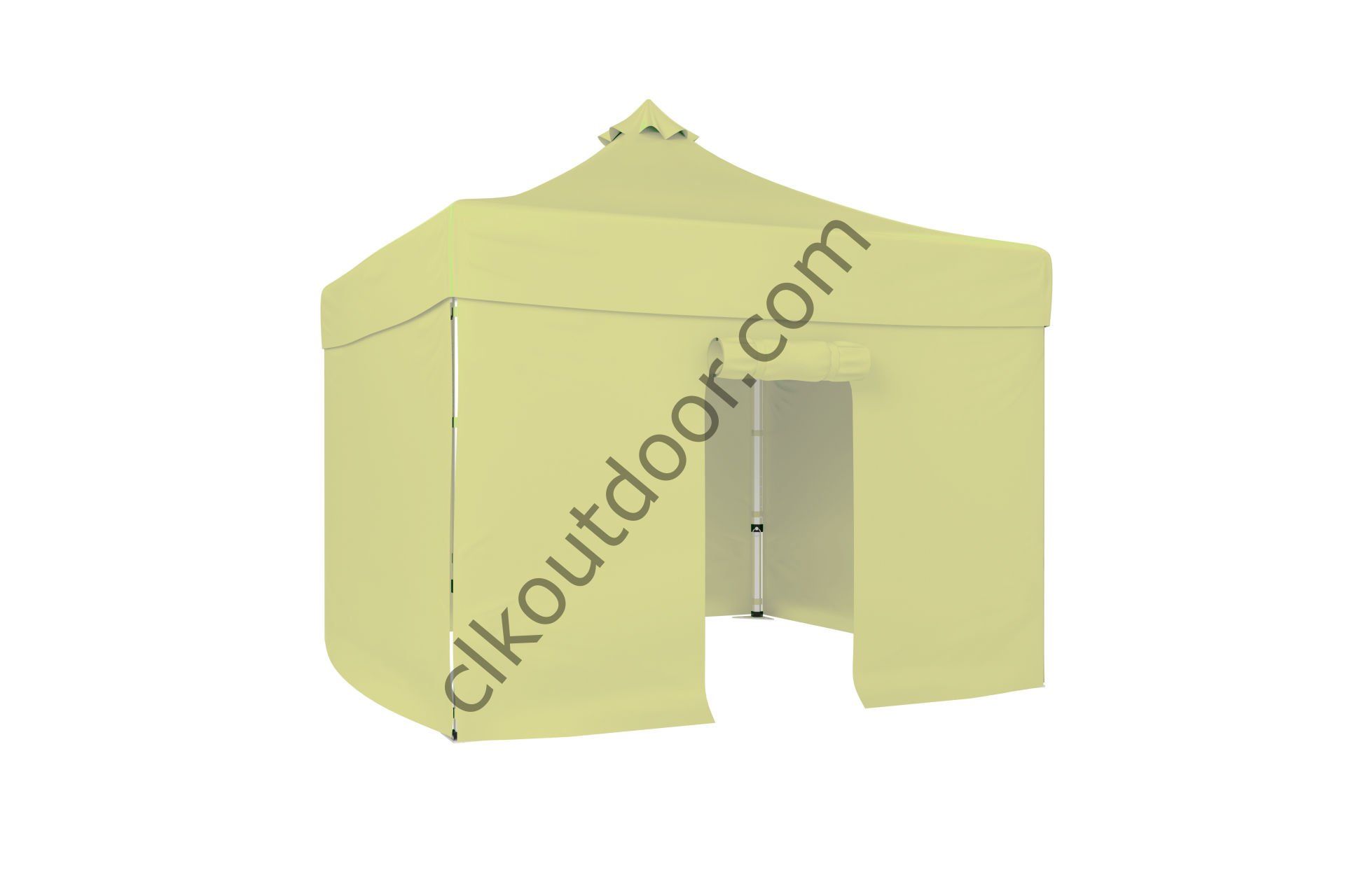 CLK 3x3 Metre Kısa Bagaj Boy 115 cm Katlanabilir Gazebo Çadır 4 Yan Perdeli 1 Kapılı Krem