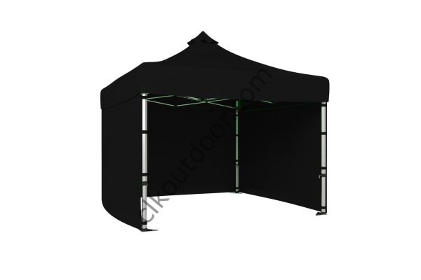 Kısa Bagaj Boy 115 cm Katlanabilir Gazebo Çadır 3 Yan Kapalı Perdeli Siyah