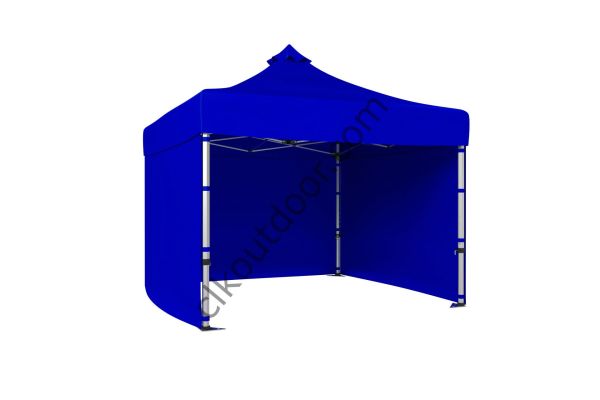 Kısa Bagaj Boy 115 cm Katlanabilir Gazebo Çadır 3 Yan Kapalı Perdeli Saks Mavi