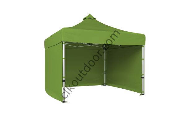 Kısa Bagaj Boy 115 cm Katlanabilir Gazebo Çadır 3 Yan Kapalı Perdeli Haki Askeri Yeşil