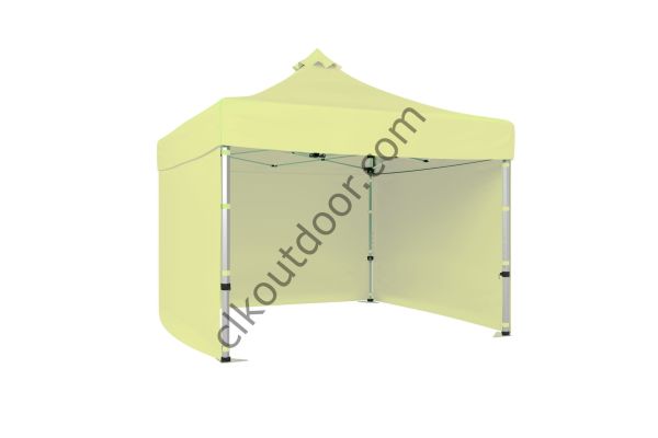 Kısa Bagaj Boy 115 cm Katlanabilir Gazebo Çadır 3 Yan Kapalı Perdeli Krem