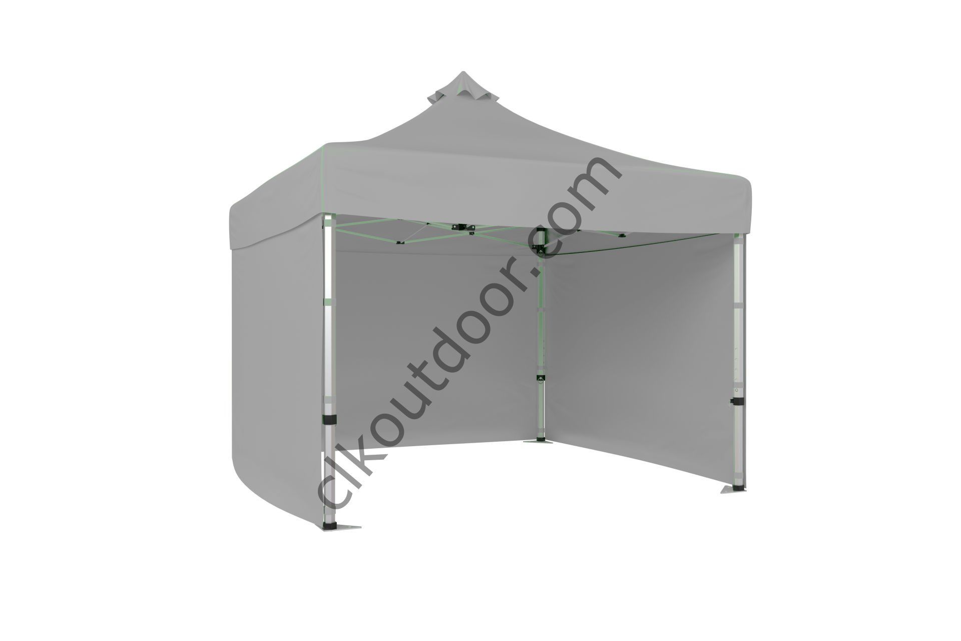 Kısa Bagaj Boy 115 cm Katlanabilir Gazebo Çadır 3 Yan Kapalı Perdeli Açık Gri