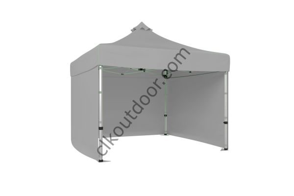 Kısa Bagaj Boy 115 cm Katlanabilir Gazebo Çadır 3 Yan Kapalı Perdeli Açık Gri