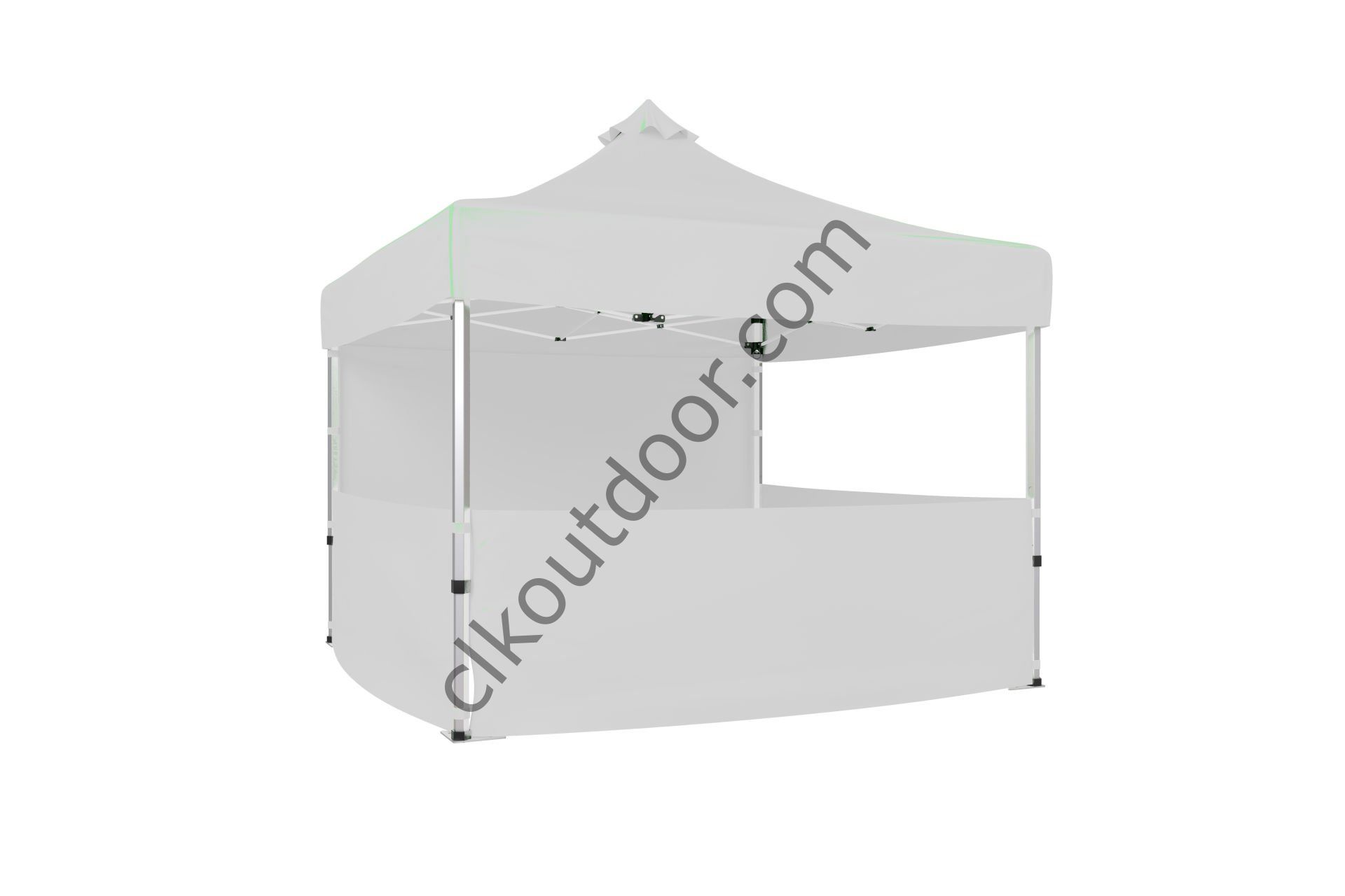 CLK 3x3 Metre Kısa Bagaj Boy 115 cm Katlanabilir Gazebo Çadır 3 Yan Yarım 1 Tam Perdeli Stand Çadırı Beyaz