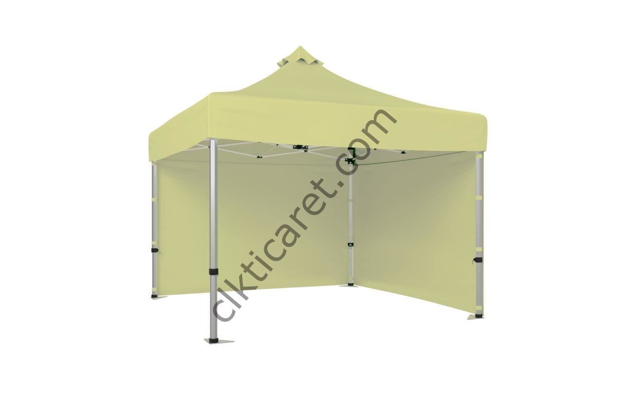 CLK 2,5x2,5 40 mm Katlanabilir Tente Gazebo Çadır Gazebo Çadır 2 Yan Kapalı Krem