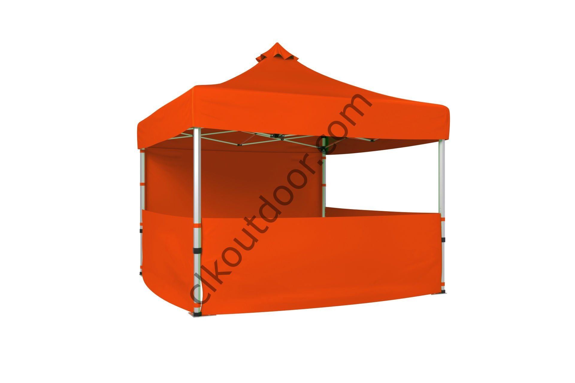 CLK 3x3 Metre Kısa Bagaj Boy 115 cm Katlanabilir Gazebo Çadır 3 Yan Yarım 1 Tam Perdeli Stand Çadırı Turuncu