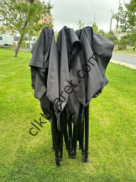CLK 3x3 40 mm Dekoratif Gazebo Çadır Bungalow Garden Model Sineklikli Perde Katlanır Portatif Bahçe Çadır Tente Çardak Beyaz