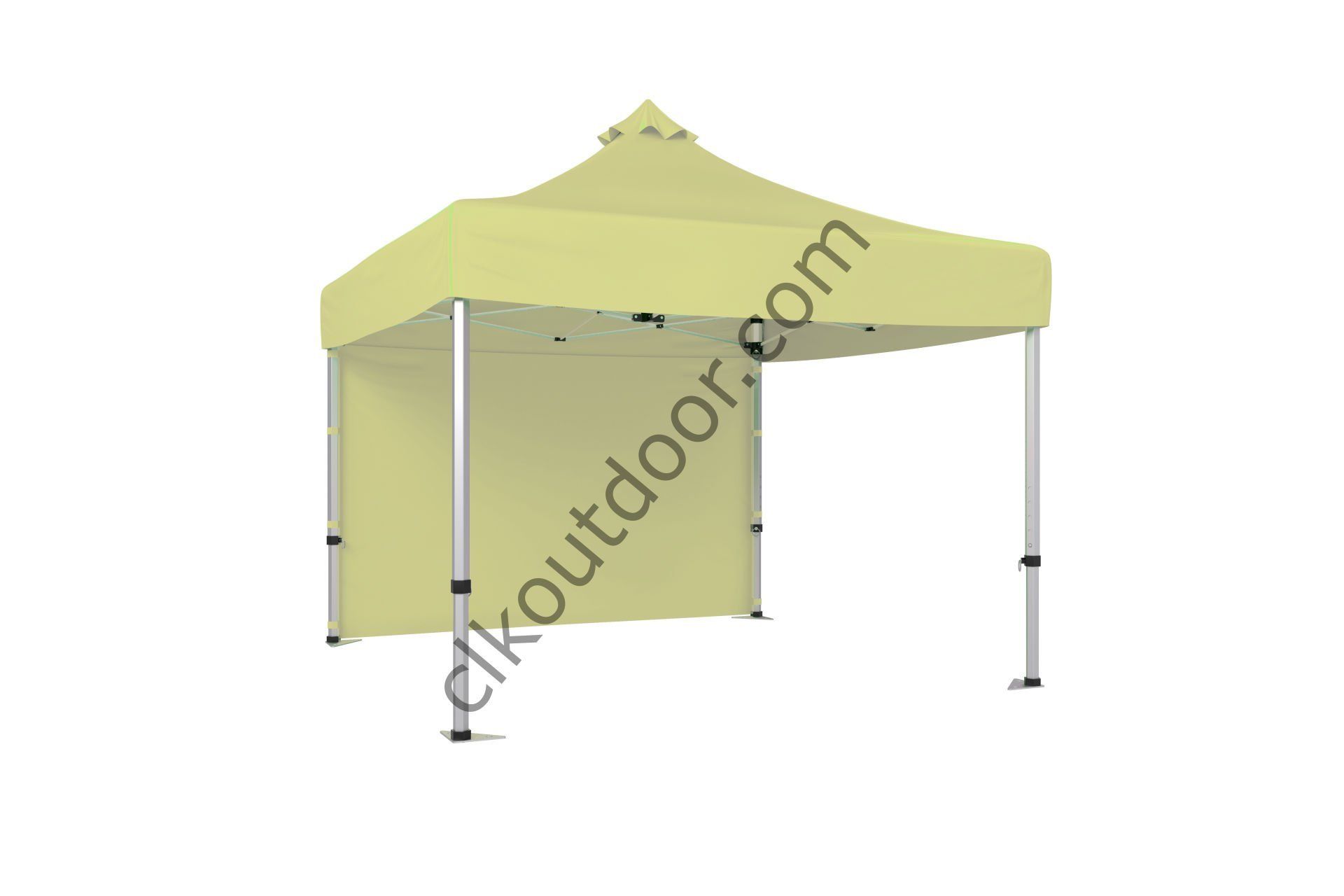 CLK 3x3 Metre Kısa Bagaj Boy 115 cm Katlanabilir Gazebo Çadır 1 Yan Perde Kapalı Krem