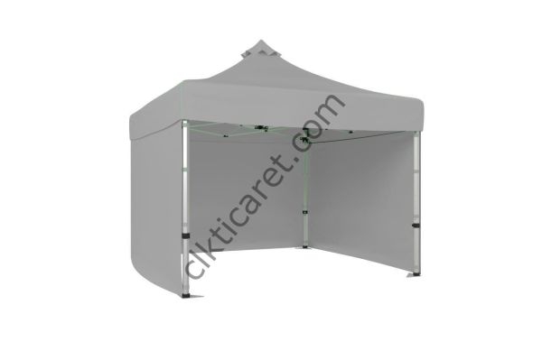 CLK 3x3 40 mm Katlanabilir Tente Gazebo Çadır Gazebo Çadır 3 Yan Kapalı Açık Gri